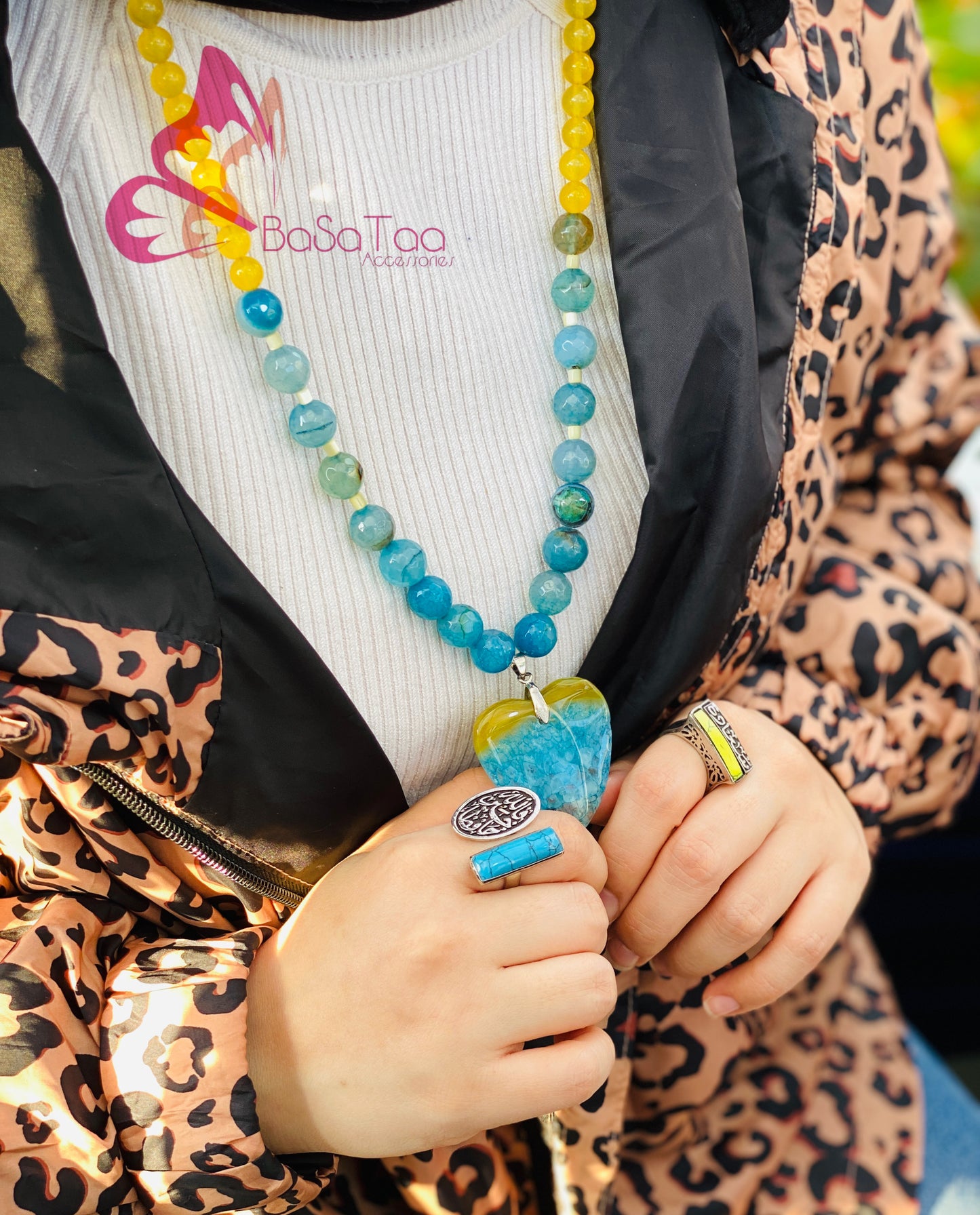 Bluish Heart Necklace