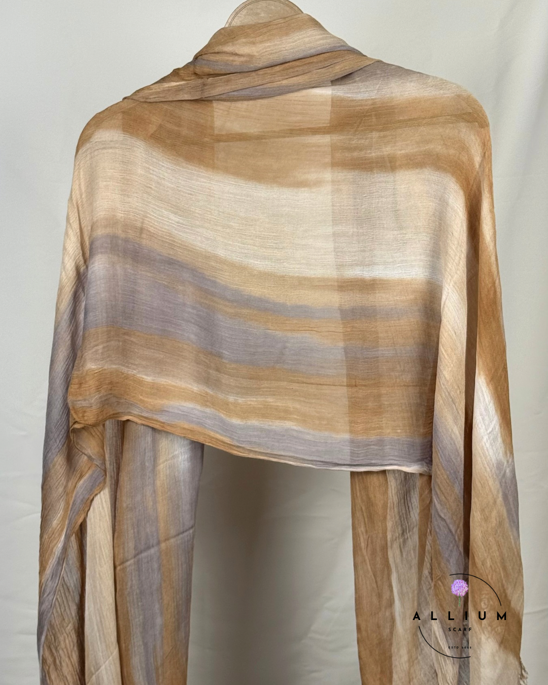 Original Ruffled Thailandi Scarf – Golden Taupe