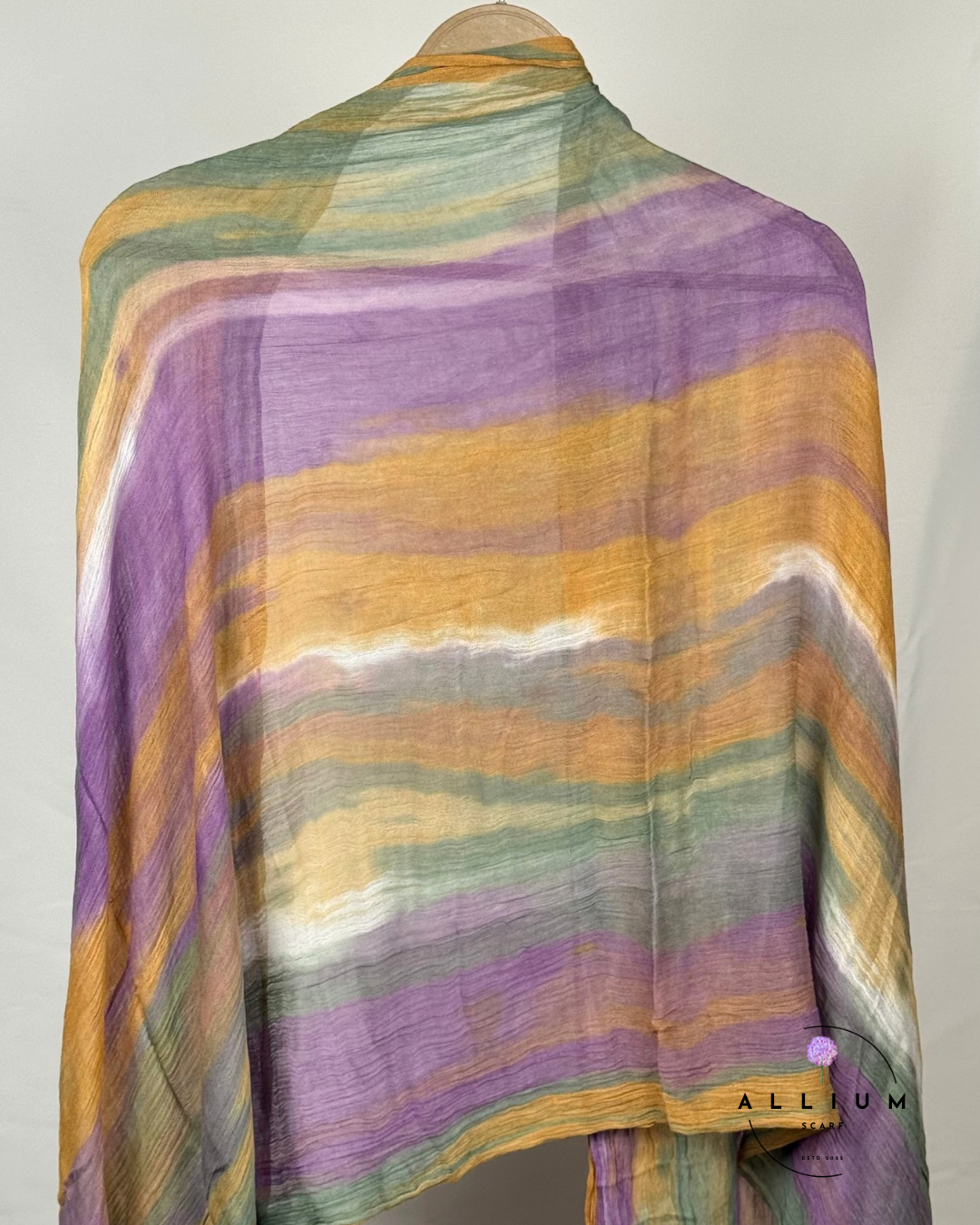Original Ruffled Thai Scarf – Golden Lilac