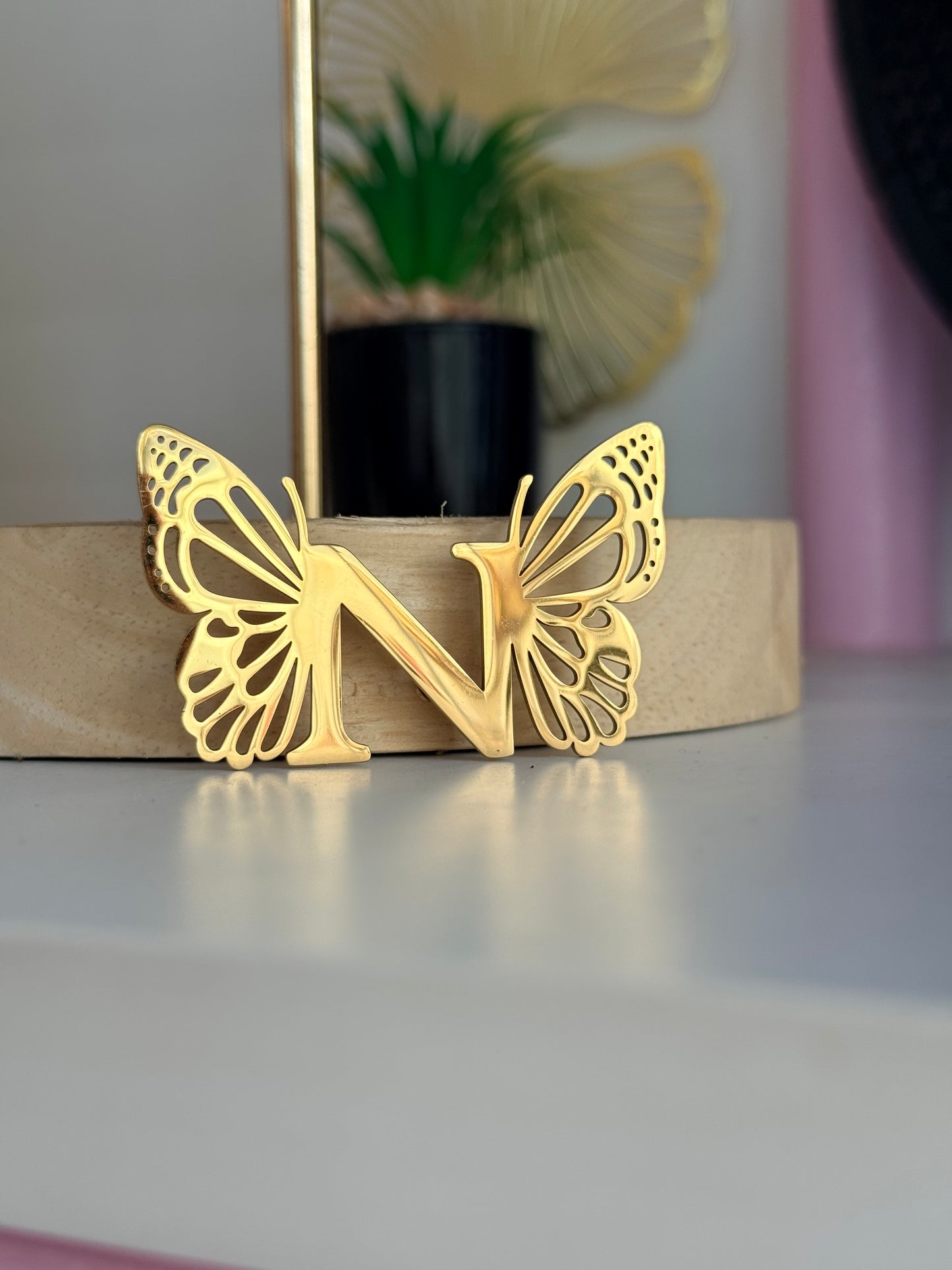 N Butterfly Brooch