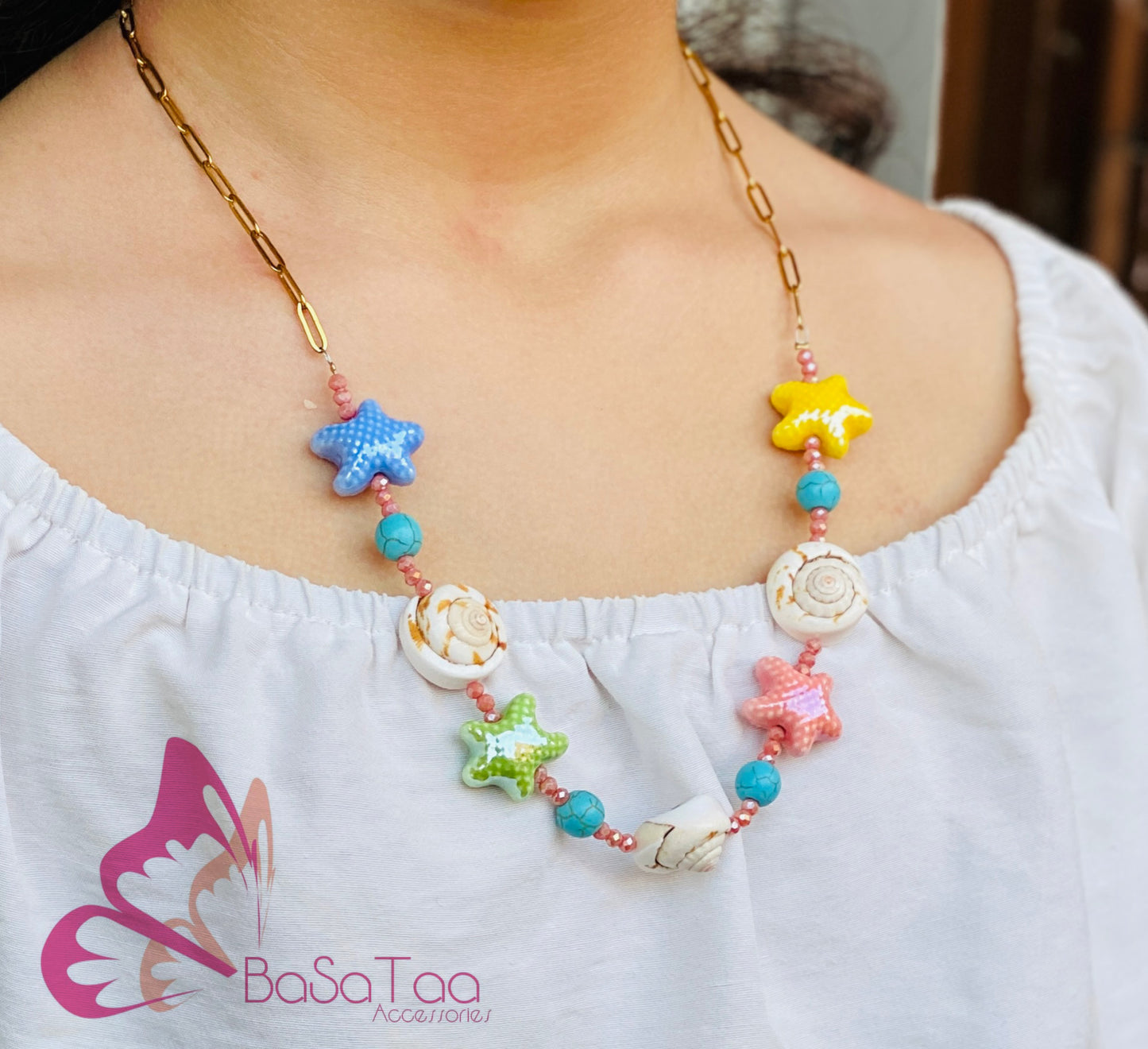 Pastel Sea Waves Necklace