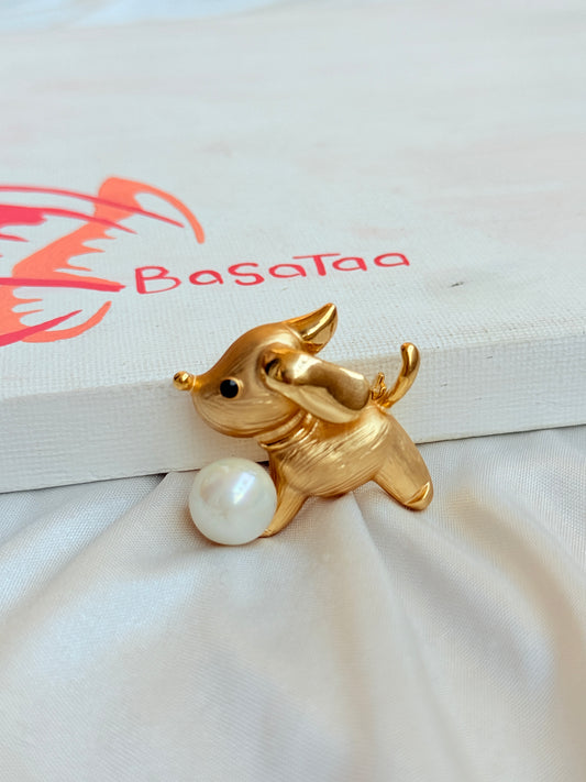Golden Dog Pin