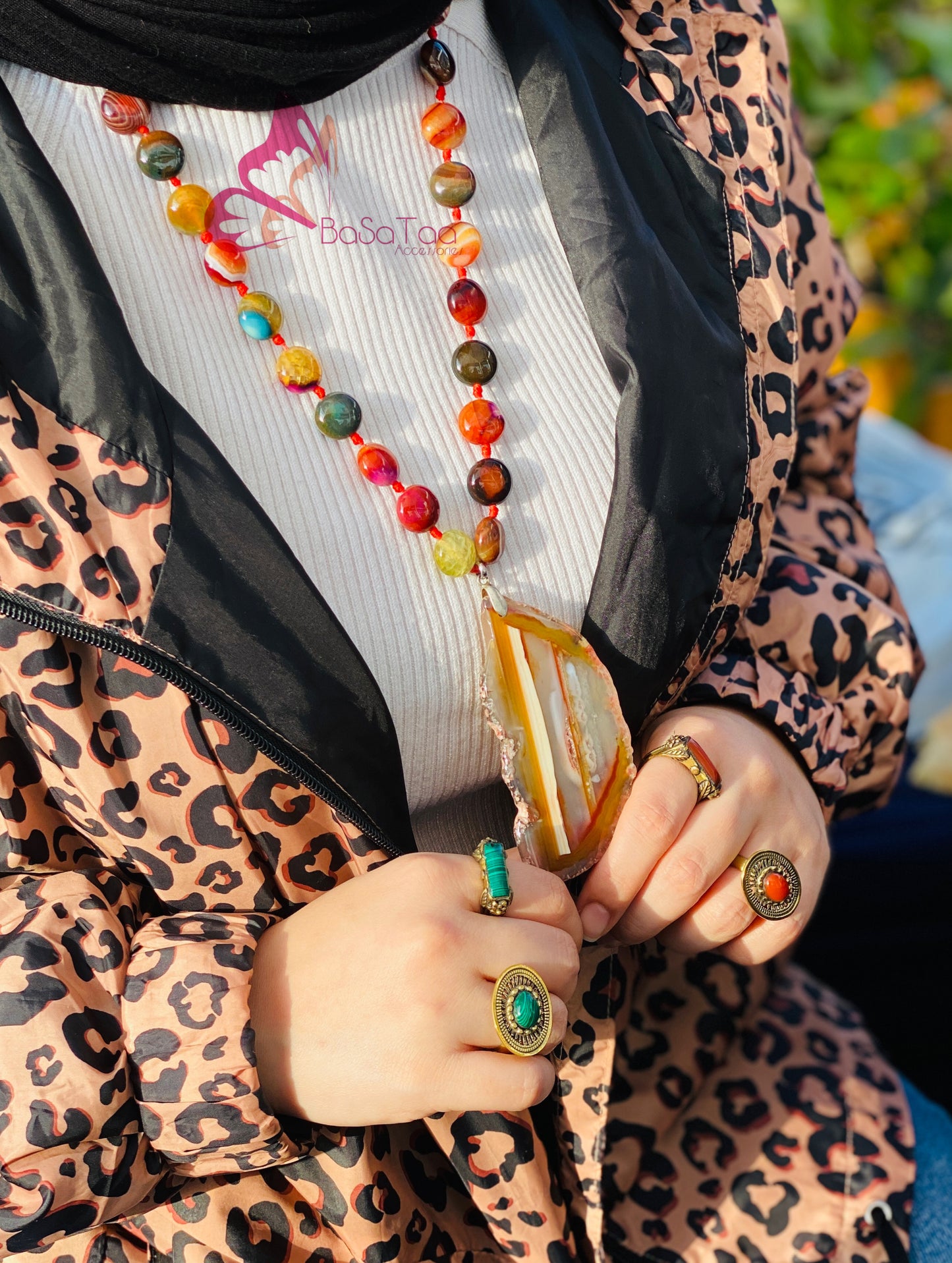 Brown Shades Agate Necklace