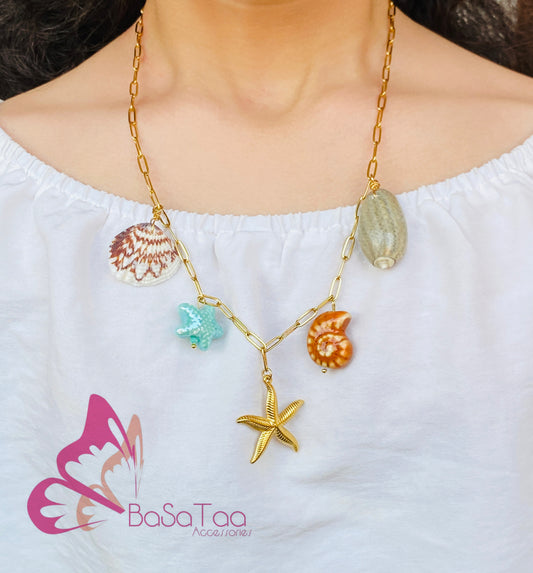 Golden StarFish Necklace