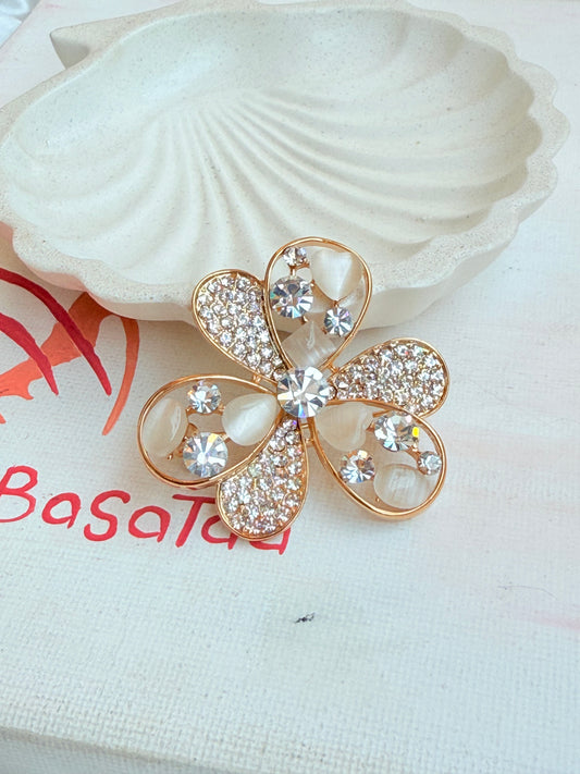 Large Rose Gold Flower Pin