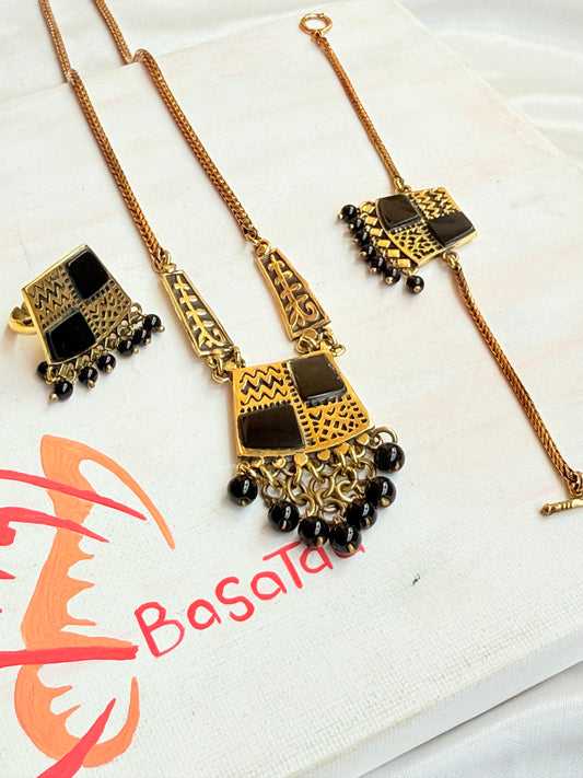 Black Agate  Copper Set