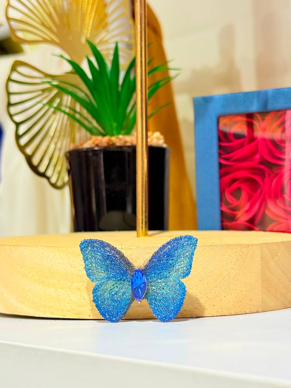 Blue Shades Brooch “ Fabric “