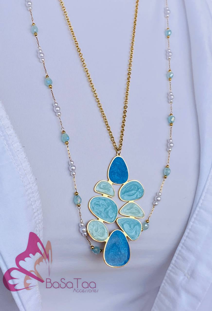 Double Layered Blue Necklace