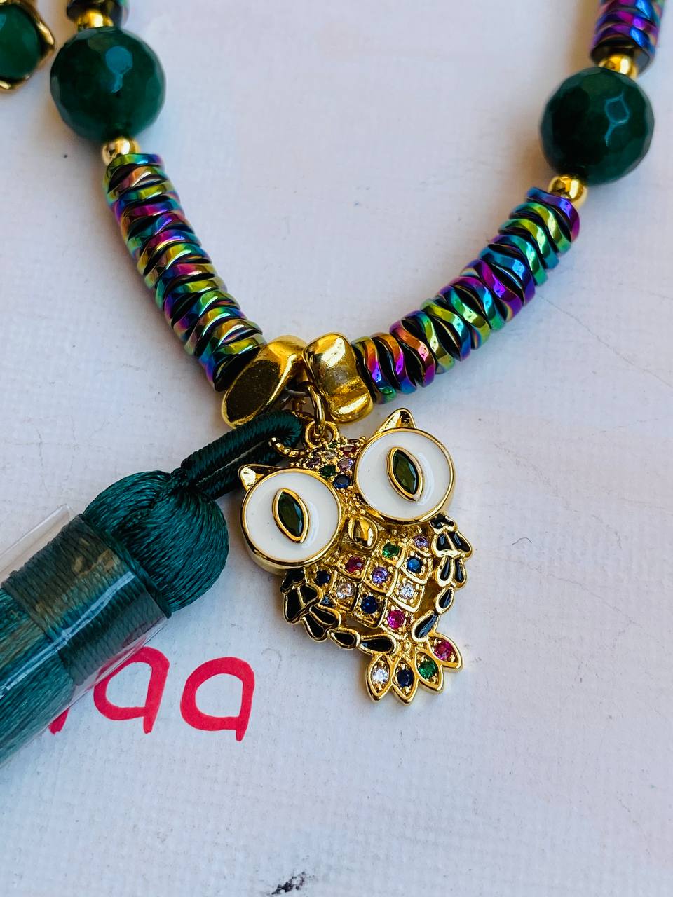 Owl Green Necklace