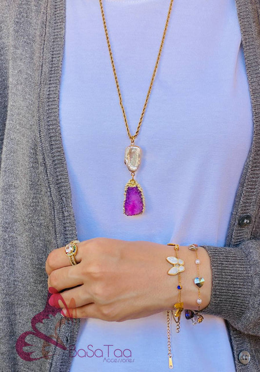 Purple Stone Necklace