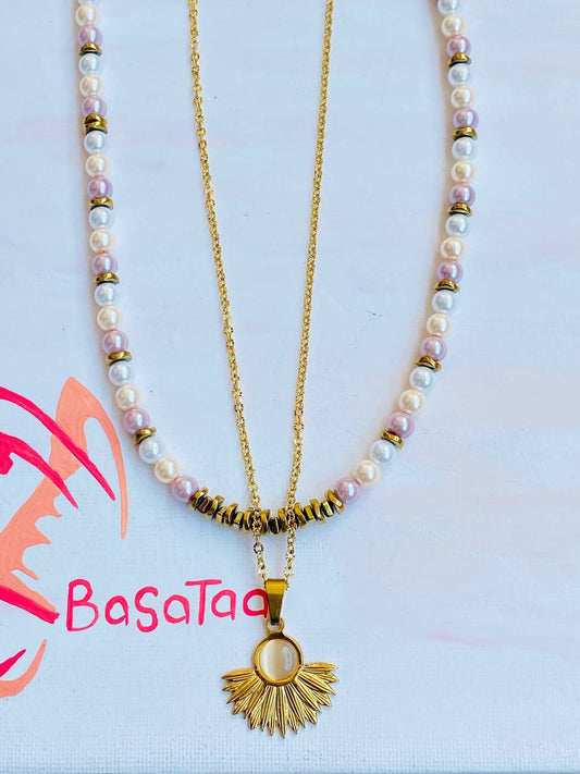 Lotus Flower Double Layered Necklace