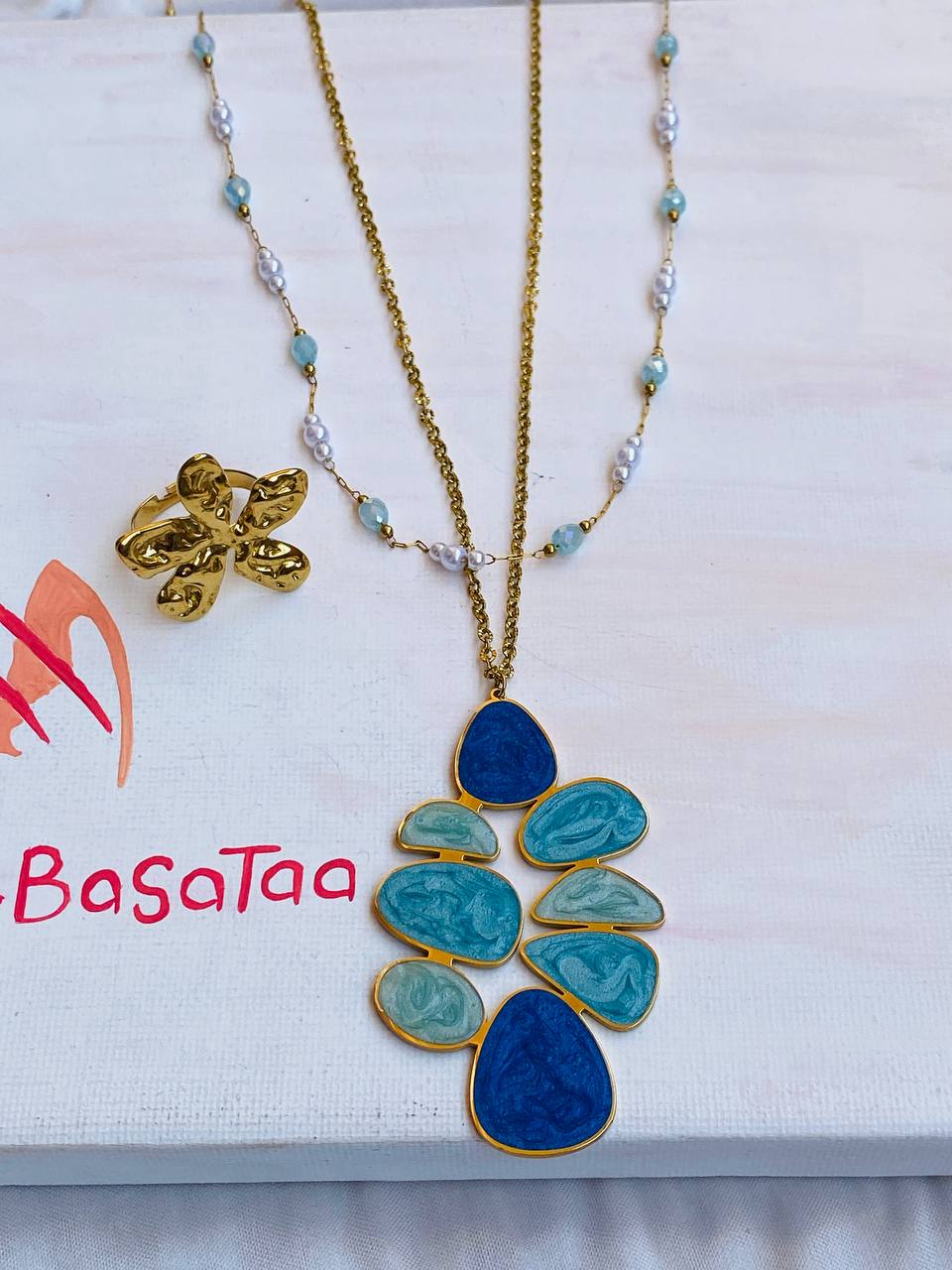 Double Layered Blue Necklace