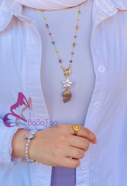 Lavender Shell Necklace