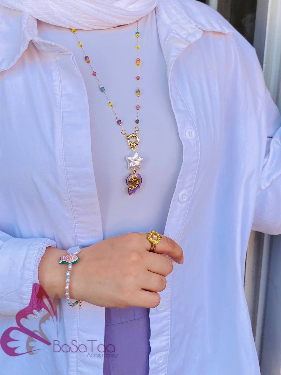 Lavender Shell Necklace