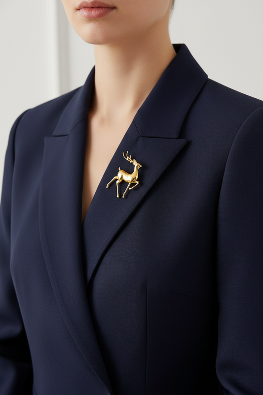 Stainless Steel Gazelle Brooch