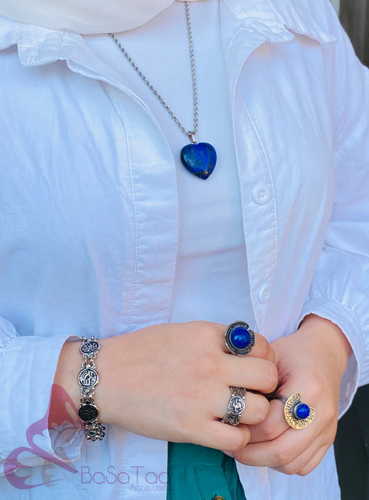 Blue Heart stone Necklace