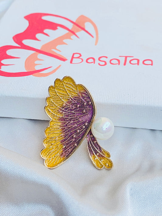 Yellow Butterfly Wing Pin