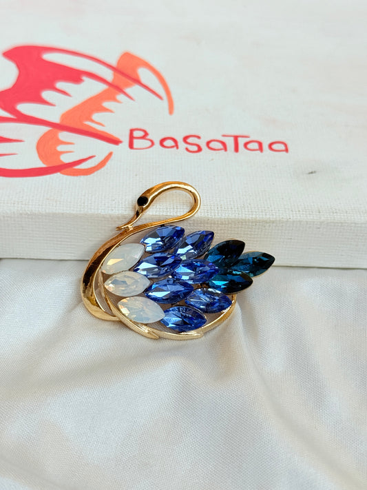 Blue Shades Swan Pin