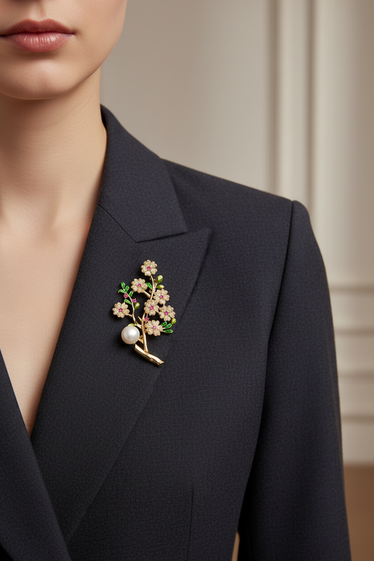 Rosy Mist Brooch