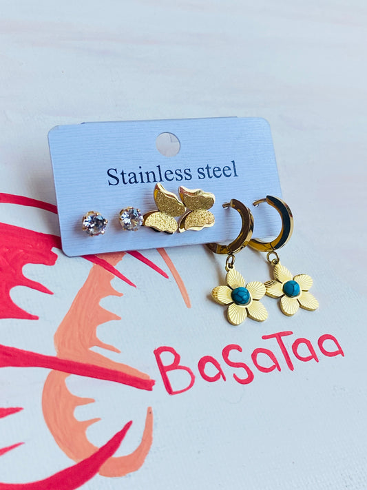 Stainless Steel Earrings Set 01