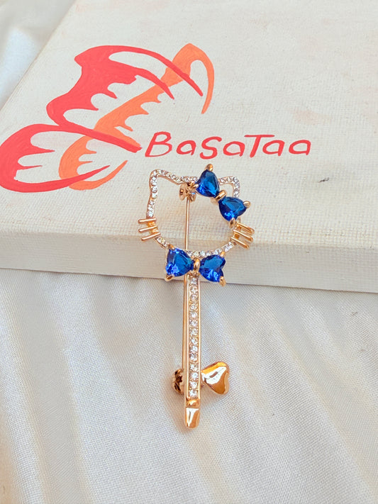 Royal Blue Cat Pin