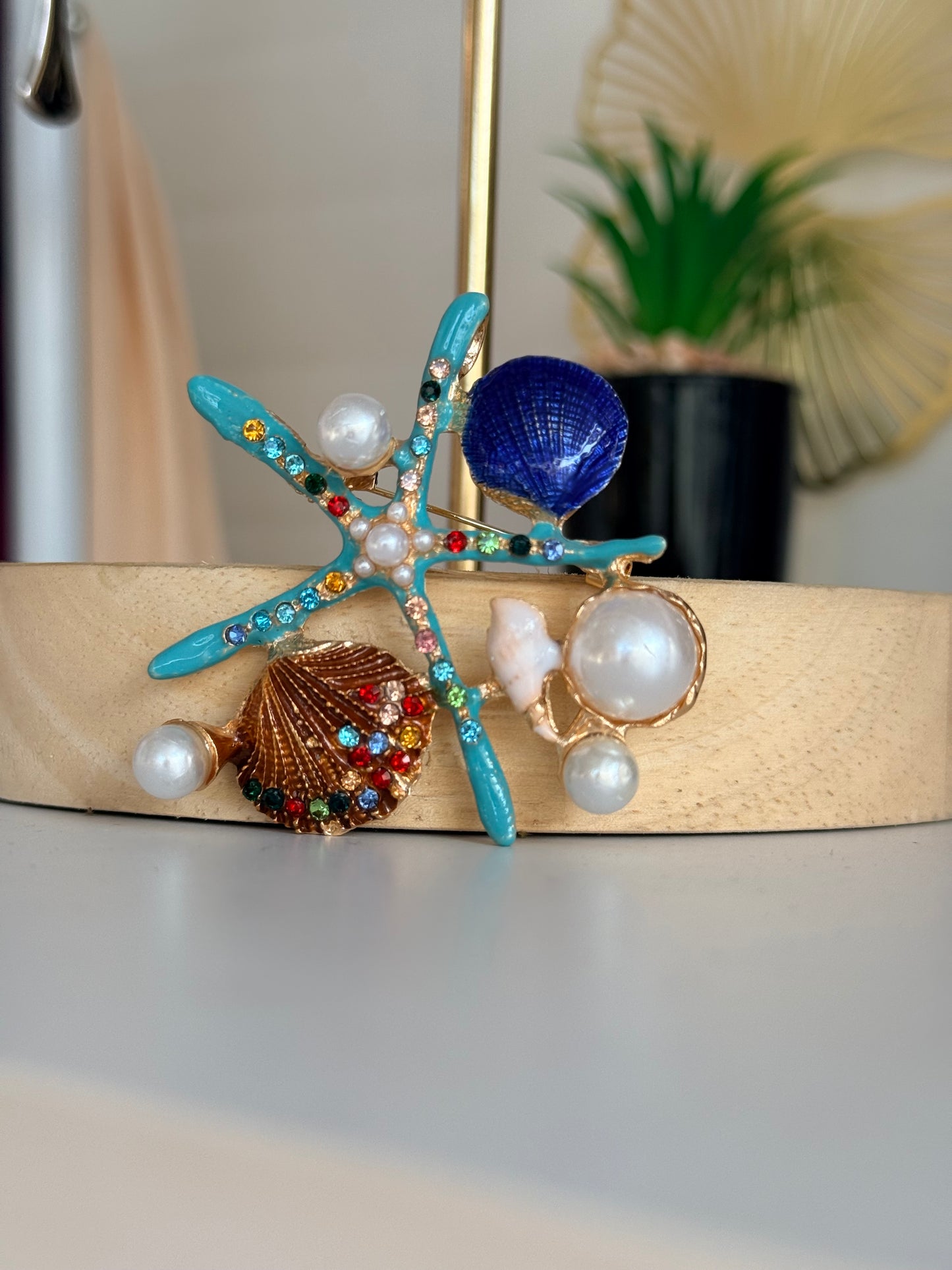 Azure Shell Brooch