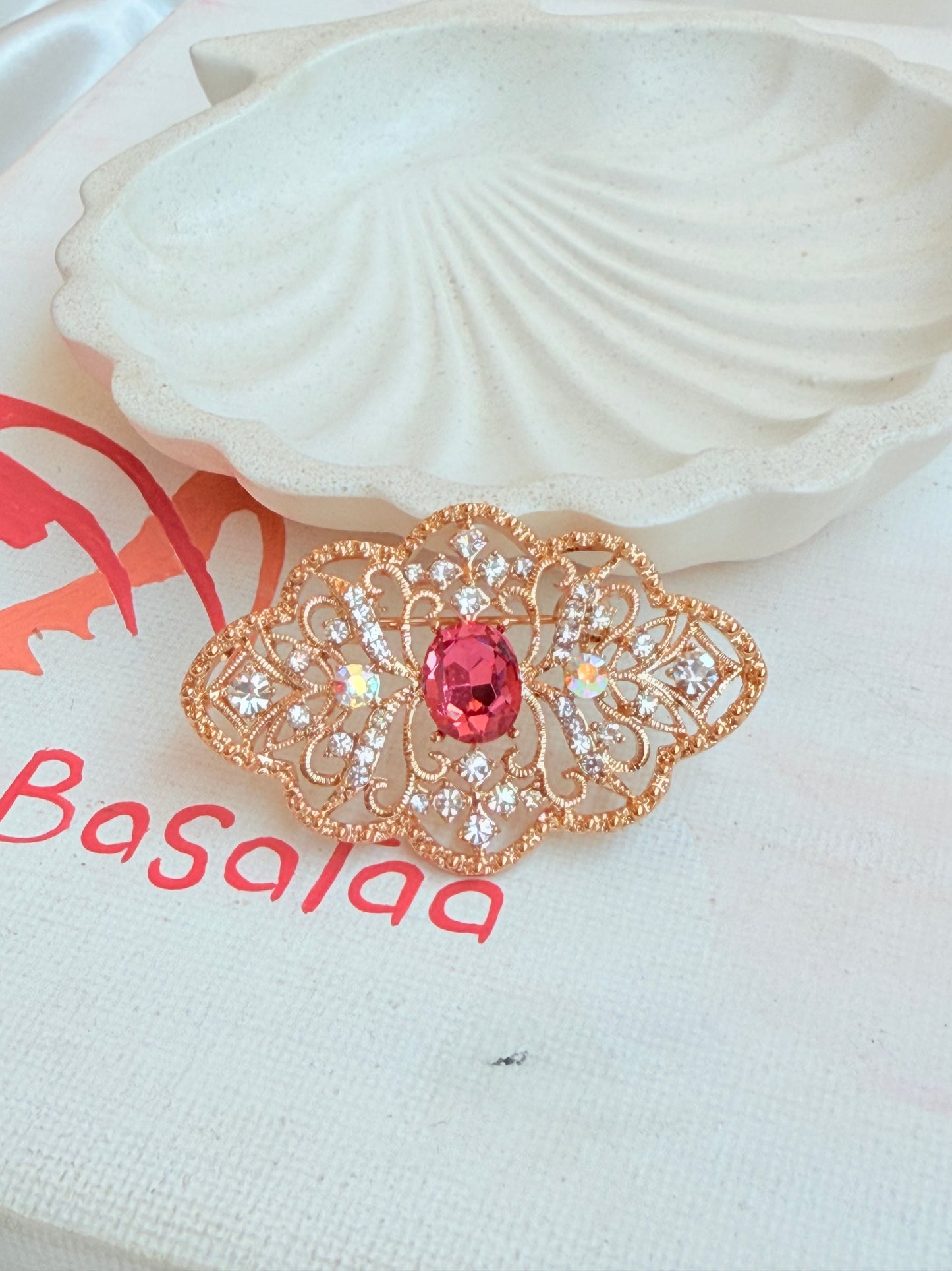 Shinny Pink Zircon Pin