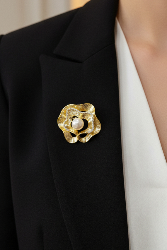 Pearl Drop Brooch
