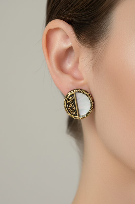 White Copper Earrings