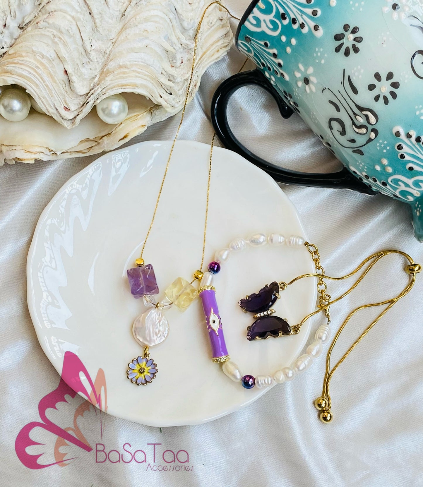 Lavender & yellow necklace