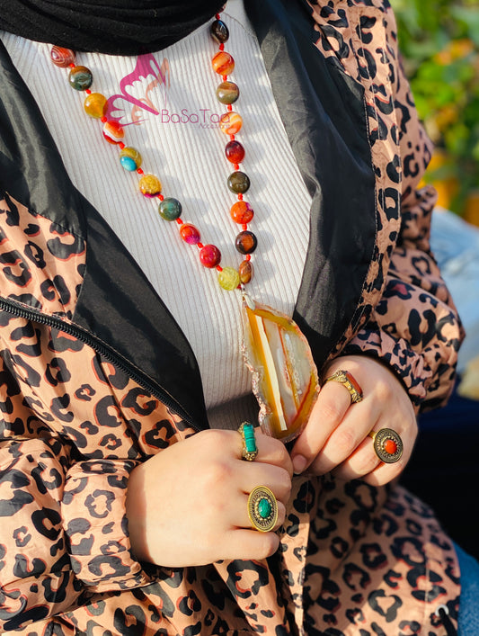 Brown Shades Agate Necklace