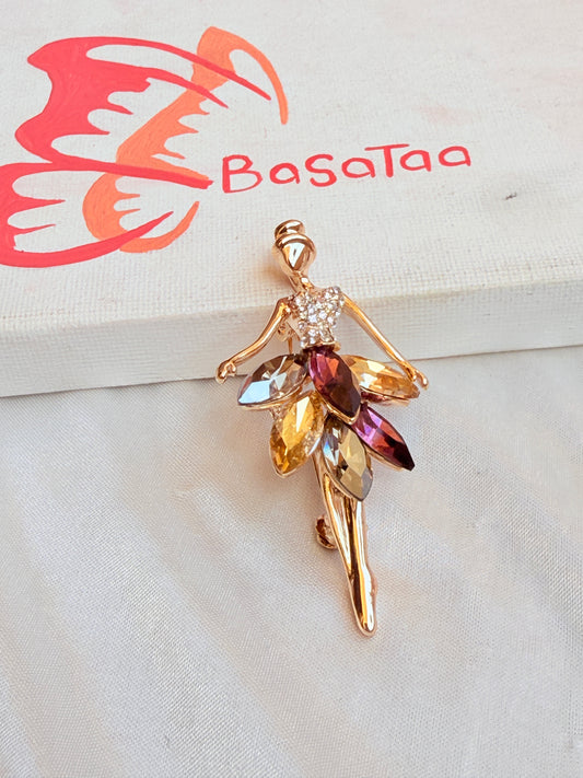 Burgundy Ballerina Pin