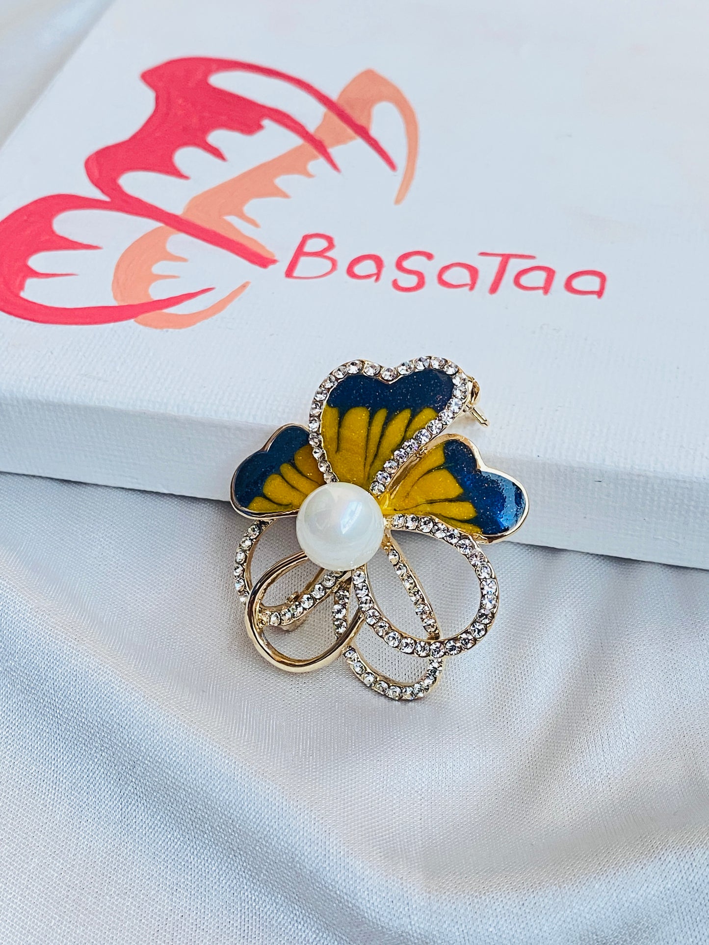 Blue & Yellow Floral Pin