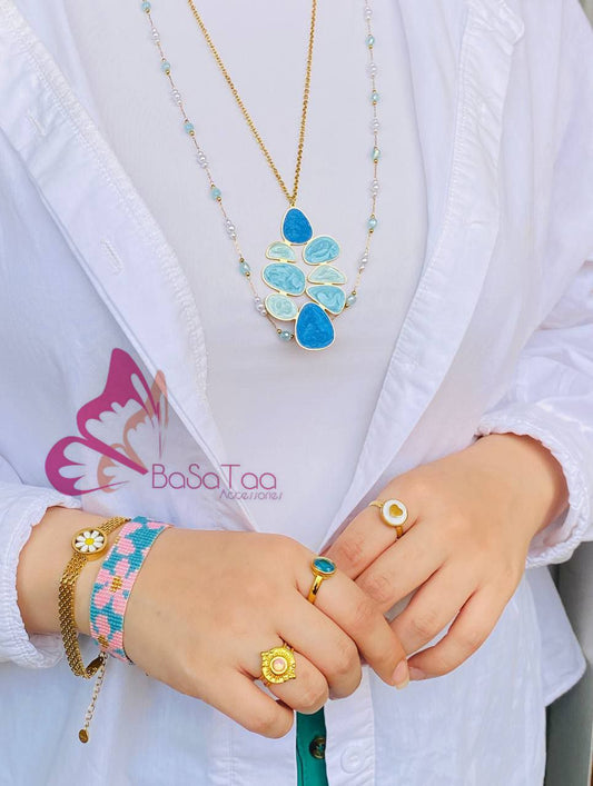 Double Layered Blue Necklace