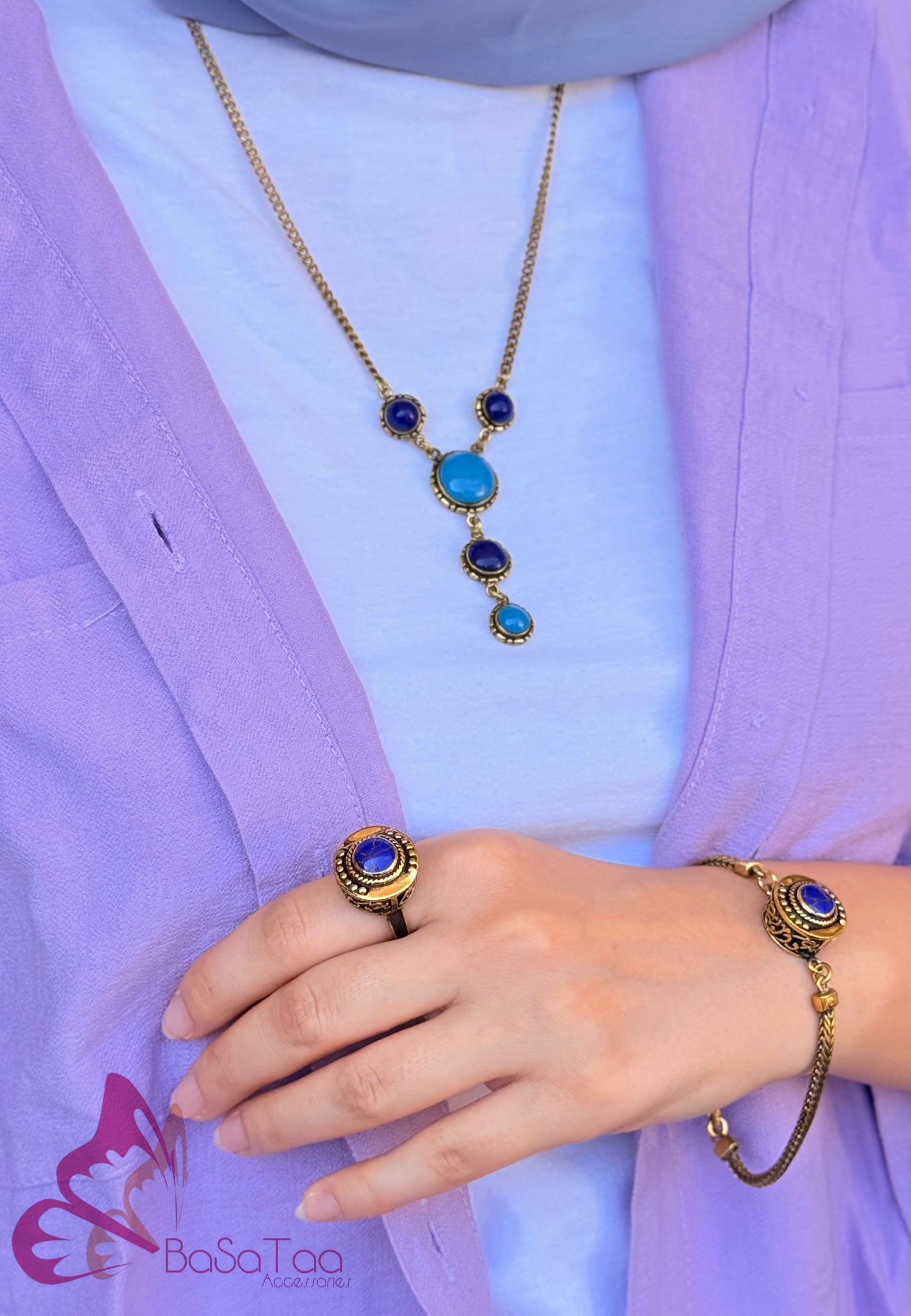 Copper In Blue Necklace