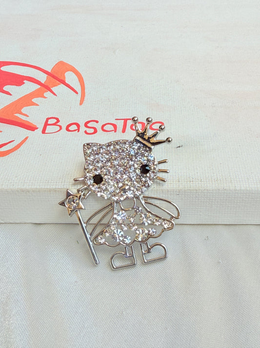 Silver Kitty Pin