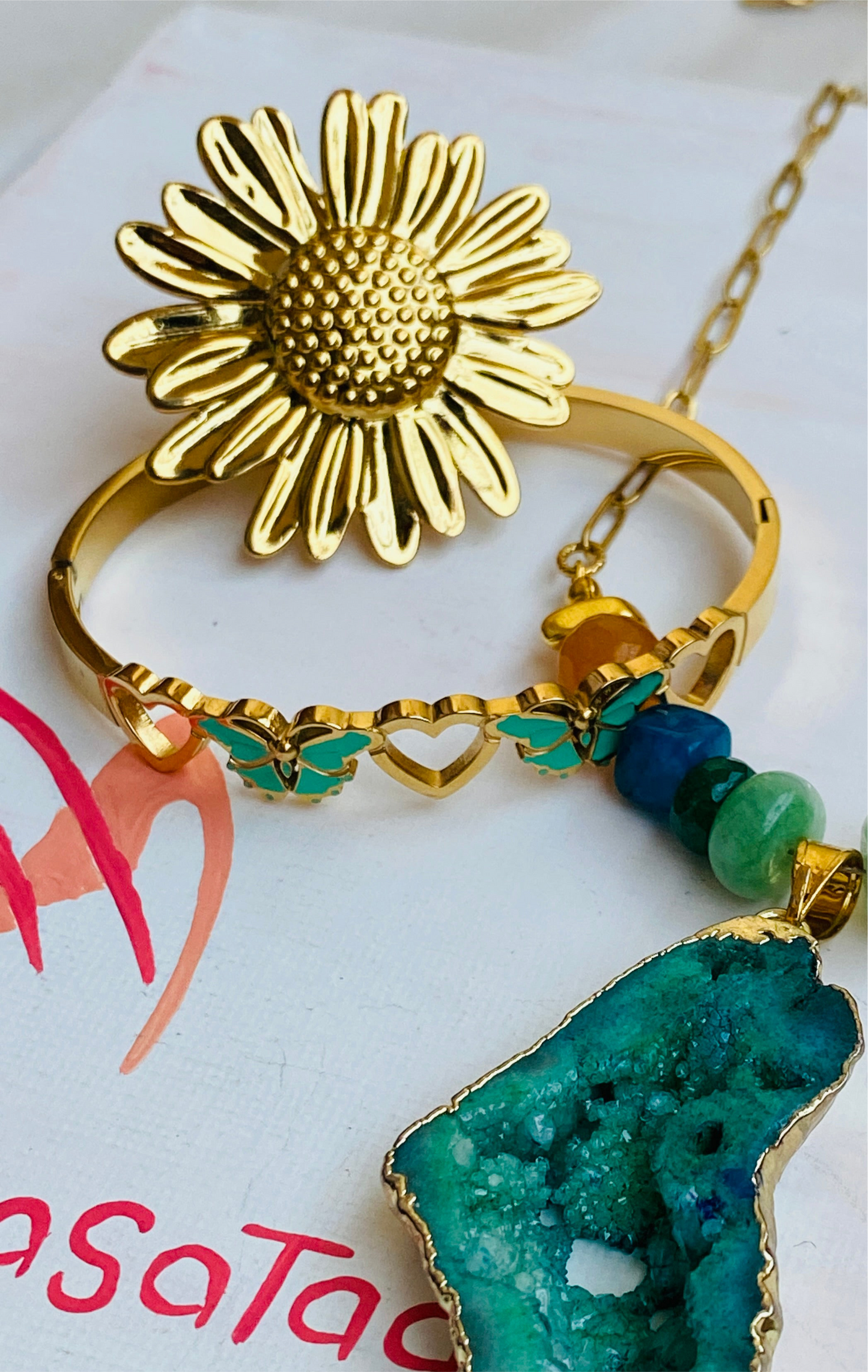 Teal & gold