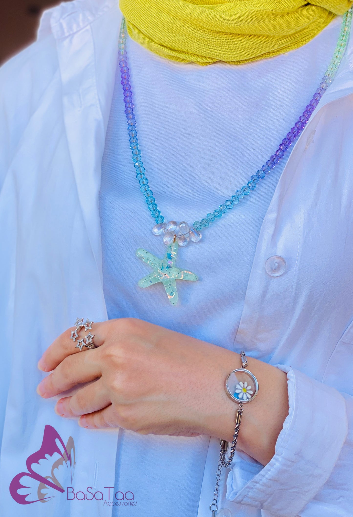 Pastel Starfish Necklace