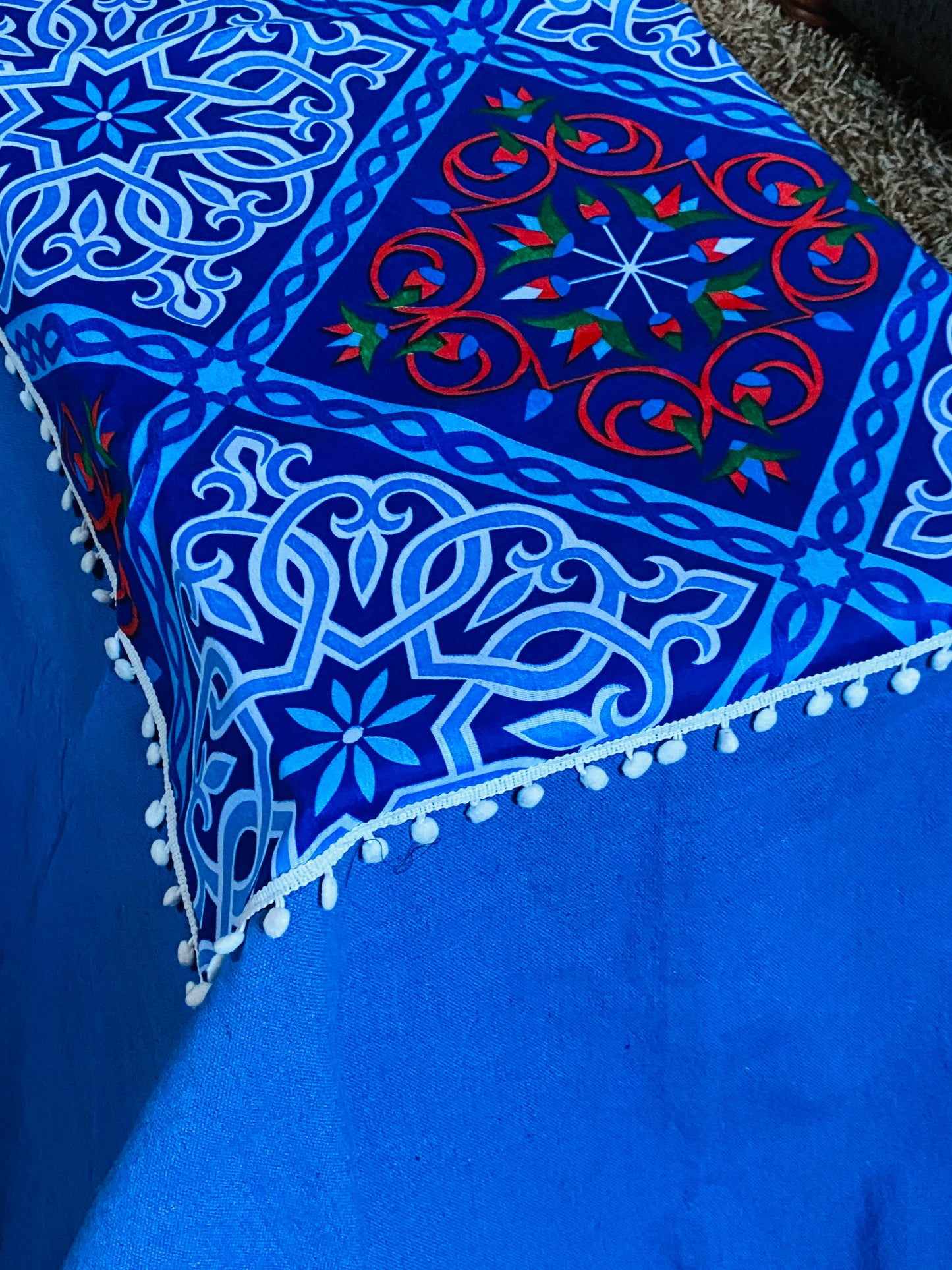 Blue Khayamiya Large Table Cover