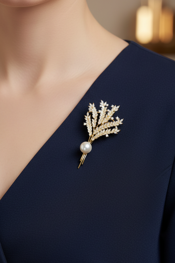 Lace Pearl Brooch