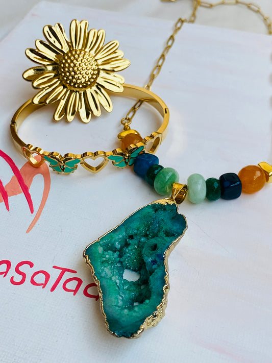 Teal & gold