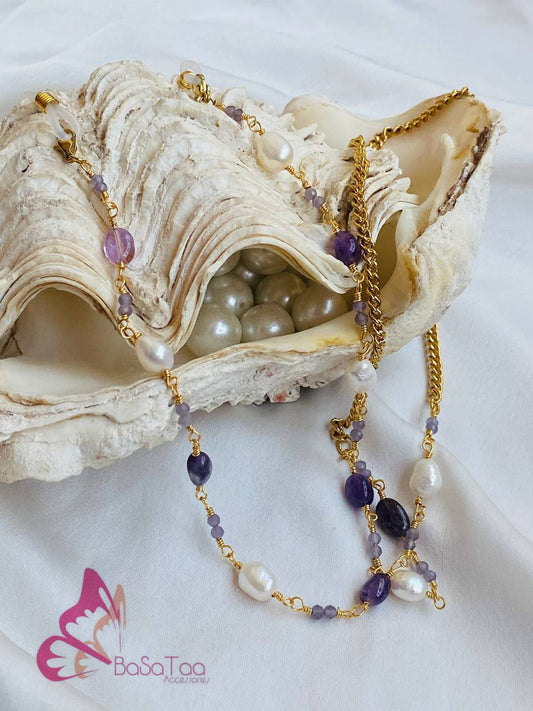 Amythist & Pearl Glasses Cord
