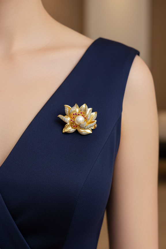 Golden Breeze Brooch