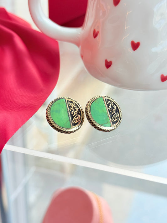 Green Copper Earrings
