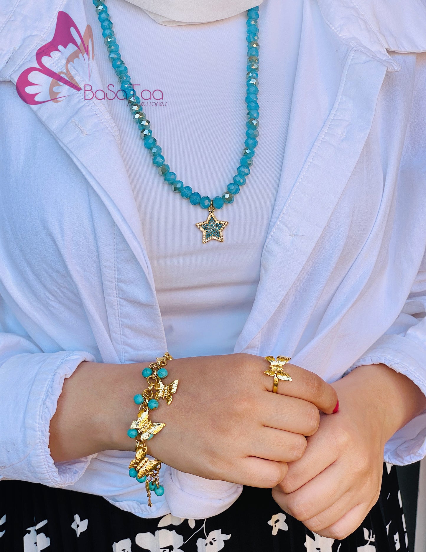 Blue Crystal Necklace
