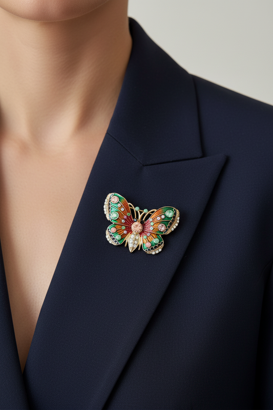 Crystal Flutter Brooch