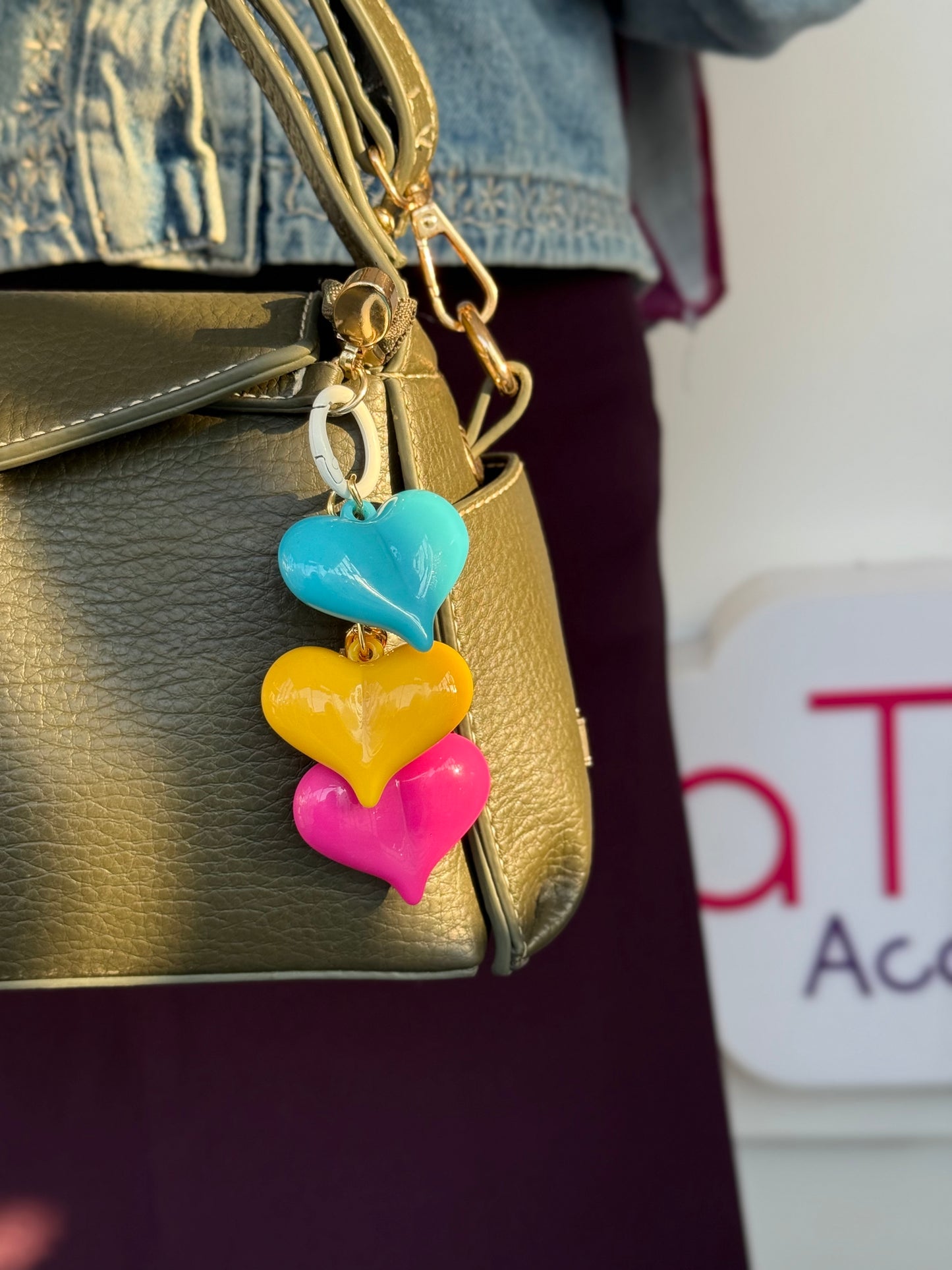 Tripple Hearts Bag Hanger & Medal
