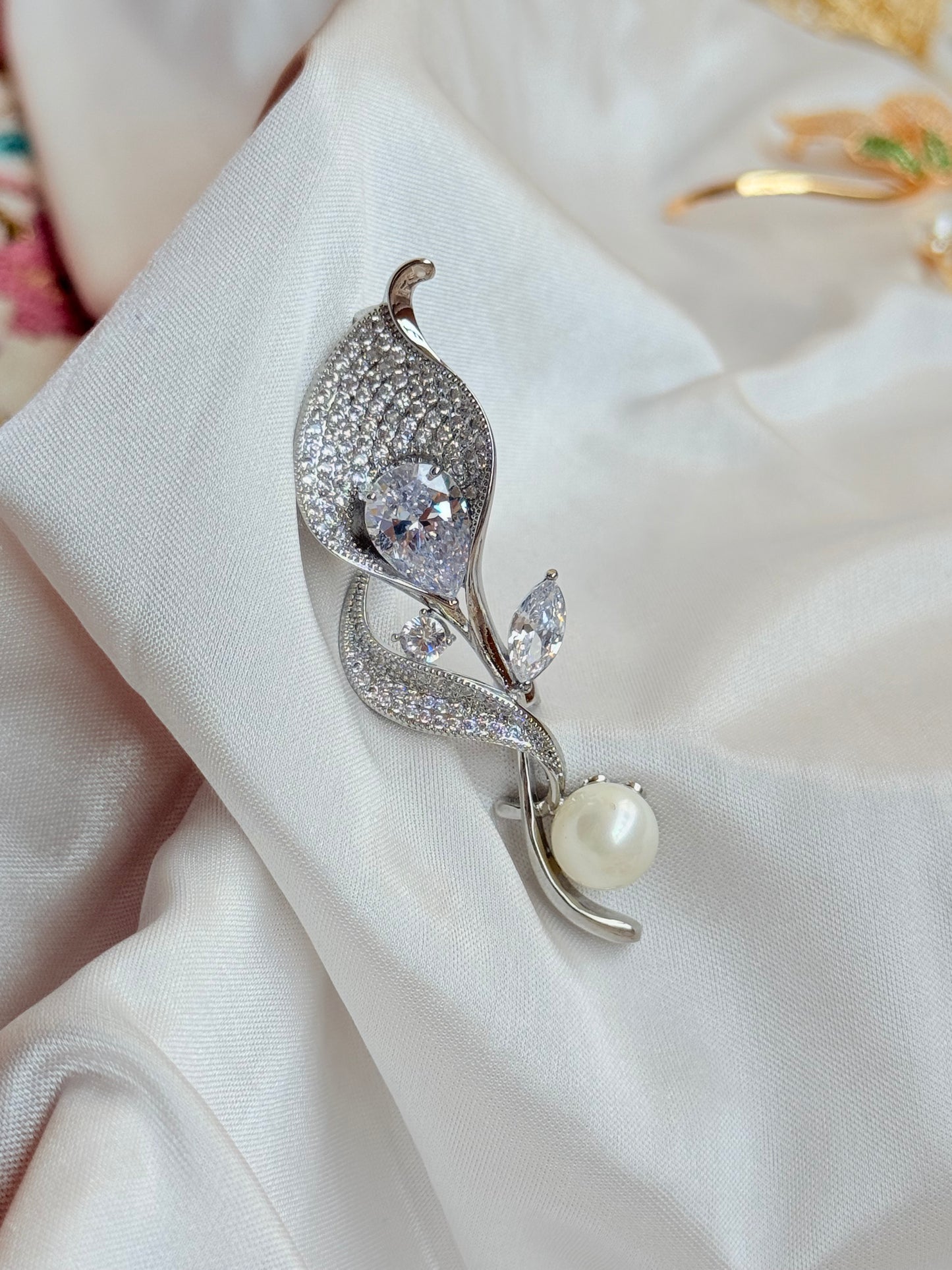 Ivory Moon Brooch