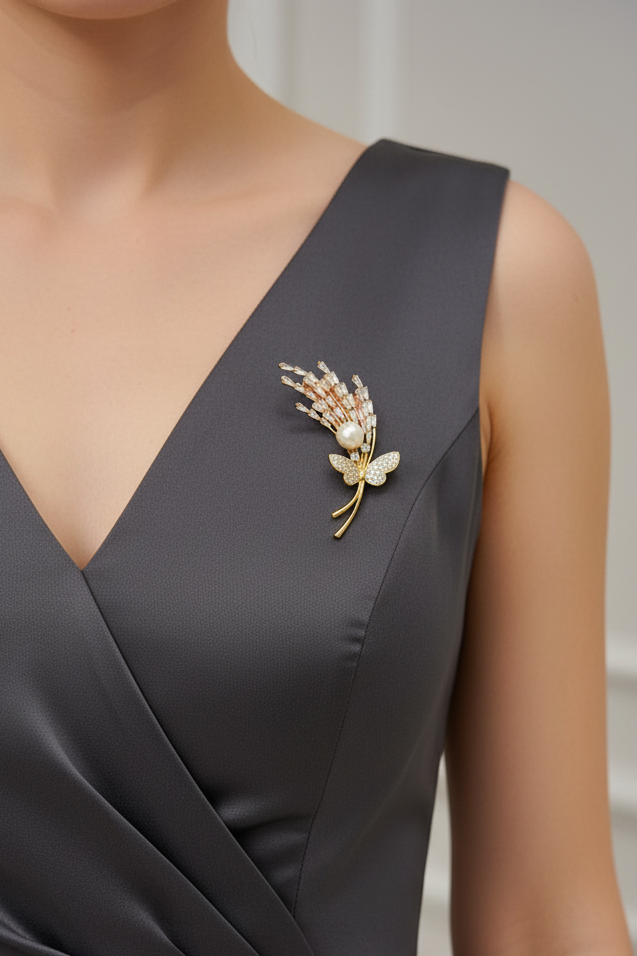 Pearl Wings Brooch