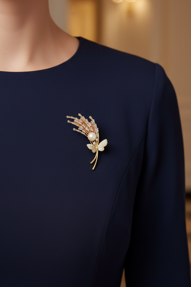 Pearl Flutter Brooch